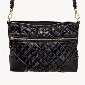 MZ Wallace Black Quilted Crossbody Bag
